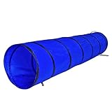 lionto Outdoor Tunnel robust für große & kleine Hunde, 200x40 cm, Faltbarer Spieltunnel...
