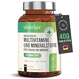 Multivitamin Tabletten Hochdosiert - 400 Tagedosis Vitamine, Mineralien &...