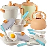 BUYGER Kinderküche Zubehör, Töpfe und Pfannen Set mit Kinder Kochgeschirr, Rollenspiel...