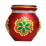 ASHIRWAD Mitti Kalash Erde Terrakotta Schlamm Mati für Puja Ehen Karvachoth-Topf...