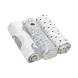 LÄSSIG Baby Mulltuch Spucktuch Puckdecke 3er Set Baumwolle 80 x 80 cm/ Heavenly soft...