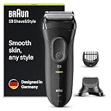 Braun Series 3 Rasierer Herren, 3-in-1 Elektrorasierer, Barttrimmer mit 5 Kammaufsätzen,...