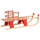 Festnjght Holzschlitten mit Rückenlehne Schlitten Kinder Klappbar ab 3 Jahre...