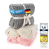 Feluna Grob gestrickte Kuscheldecke - Grobstrick Wolldecke Strickdecke Tagesdecke...