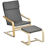 HOMCOM Relaxsessel mit Fußhocker, Ruhesessel mit Hocker, Lesesessel, Ruhesessel...