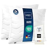 LILENO HOME Kopfkissen 80x80 cm [2er Set] MEDIUM mit 850g Kissen-Füllung - Bett oder Deko...