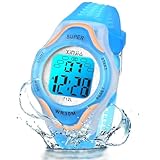 Juboos Kinder Digitaluhren,7 Farben LED-Licht Kinder Sport Armbanduhr Jungen...