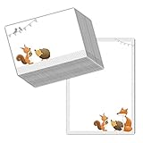 Briefpapier/Briefblock 'WALDTIERE DIN A5 (liniert 50 Blatt) inklusive 20...