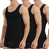 Falechay Unterhemd Herren Tank Top 3er Pack Baumwolle Feinripp ärmellos Muskelshirtst...