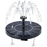 Solar Springbrunnen für Außen, Solar Teichpumpe Solarbrunnen für Draussen mit 7 Düsen,...