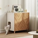 DAWNYIELD Katzentoilette aus Holz, versteckte Katzentoilette Möbel mit zwei Eingängen...