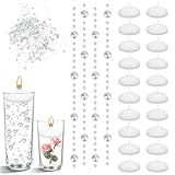 Schwimmkerzen Weiss 20 Stück Floating Candles, Schwimmende Wasserdichter 6...