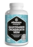 VITAL-Komplex mit Glucosamin, Chondroitin, MSM, hochdosiert, 240 Kapseln für 2 Monate mit...