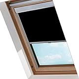 Lospitch Dachfenster Rollo Verdunkelungsrollo für Dachfenster F06 Schwarz (49.3x94.0cm)/...