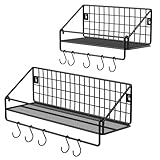 SONGMICS Wandregal im Industriestil, aus Metall, Traglast 15 kg/Regal, 2 Stück,...