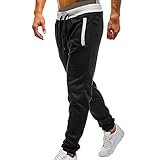 Mitte der Taille solide Hosen lässiges Joggen Sportelastik mit Taschen Herrenhose für...