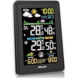 Konsen Wetterstation Funk mit Außensensor Multifunktionale Funkwetterstation...
