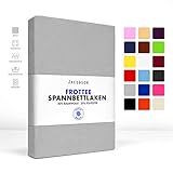 Jacobson Premium FROTTEE Spannbettlaken Spannbetttuch Bettlaken Baumwolle ca. 200g/m²...
