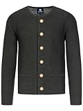 Almbock Strickweste Herren Langarm schwarz - Oktoberfest Strickjacke aus weicher und...