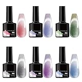 Gel Nagellack | Temperaturabhängiger Farbwechsel Nagellack,6 Stück Magnetisches...