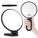 MIYADIVA 30X Vergrößerungsspiegel mit Griff – Doppelseitiger Makeup-Spiegel...