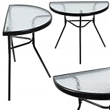 JUMI Praktischer Gartentisch 70 x 64 x 40 cm – Halbrunder Balkontisch für...