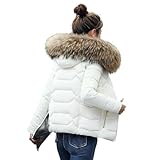 Duohropke Winterjacke Damen Warme Steppjacke mit Kapuze Elegant Kurz...