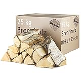 Brennholz Kaminholz Birkenholz Holz 25 kg Birke Für Ofen und Kamin Kaminofen Feuerschale...