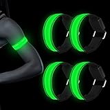 Molbory Unisex-Adult NA050-Running-Bracelet, 4 Stück Reflective LED leucht Armbänder...