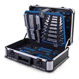 Scheppach TB225 Aluminium Werkzeugkoffer gefüllt 235-tlg Werkzeug Set | Werkstattkoffer...