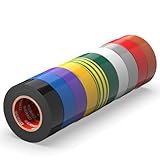 ERKO Isolierband Multicolor 15mm x 10m Farbig Set 10 Stück PVC Elektrische...