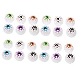 UTHCLO 24 Stück Halloween Deko Hohl Bouncy Augäpfel Bunte Farben Elastische...