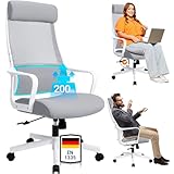 MELOKEA Bürostuhl Ergonomisch, Schreibtischstuhl mit Verstellbarer Kopfstütze, Breites...
