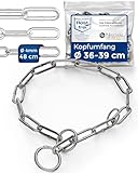 Kettenwürger für Hunde mit Kopfumfang 36-39 cm aus Edelstahl V4A Hundekette mit Zugstop...