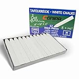 Conipa® - 12 Stück Tafelkreide in Weiß 12 x 90 mm abwaschbar & staubfrei mit...