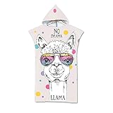 DOTBUY Badeponcho Damen & Herren mit Kapuze, Alpaka Tierdruck Surf Poncho...