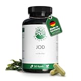 Jod aus Kelp (365 Kapseln) - Hochdosiert mit 200µg Jod pro Kapsel - 100% Vegan...