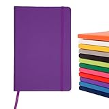 Projects Notizbuch A5 liniert Hardcover Gummiband Lesezeichen 'Business' lila | Bullet...