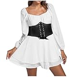 Piratenkostüm Damen Mittelalter Kleidung Sommerkleid Swing Kleid aus Chiffon Off Shoulder...
