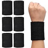 H&S 6er Set Schweißband Handgelenk - 6X Arm Schweissband für Damen Herren Kinder - 6...
