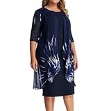 Kleid Damen Swing Kleider Leinenkleid Abendkleid Stretch-Kleid Lässig...
