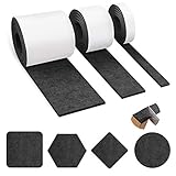 Filzgleiter Selbstklebend 3 Rollen Filzgleiter Schwarz Filz - 100 cm * 10 cm + 100 cm * 5...