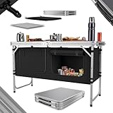 24MOVE® Campingküche Praia faltbar, höhenverstellbarer Campingschrank Alu...