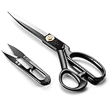 Schneiderschere 24 cm – Schneiderschere mit scharfen Klingen und weichem Griff...