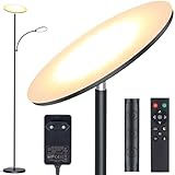 42W Stehlampe Wohnzimmer, 3800LM LED Deckenfluter mit Leselampe Dimmbar 2700K-6500K...