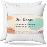 Kissen 40x40 Kopfkissen 2er Set Dekokissen für Bett und Sofa Innenkissen...