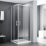 SONNI Duschkabine 80x80x185cm Eckeinstieg Duschabtrennung Doppel Schiebetür...
