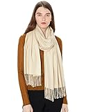 MaaMgic Schal Damen Warm Winter Herbst unifarben Baumwolle mit quasten/fransen, 40+ Farben...