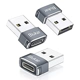 Blukar USB auf Typ C Adapter, 3 Stück USB-C Buchse zu USB-A Stecker Netzteil &...