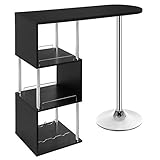 WOLTU S-förmiger Bartisch mit Stauraum, Stehtisch mit Weinregale, Bistrotisch...